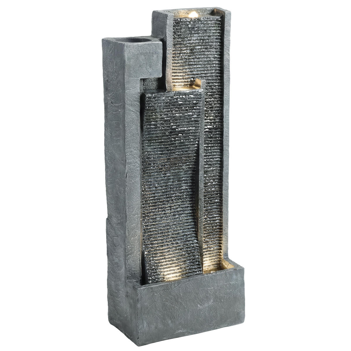 GARTENBRUNNEN Harz Dunkelgrau - Dunkelgrau, Kunststoff (38/19/101cm) - Outsunny