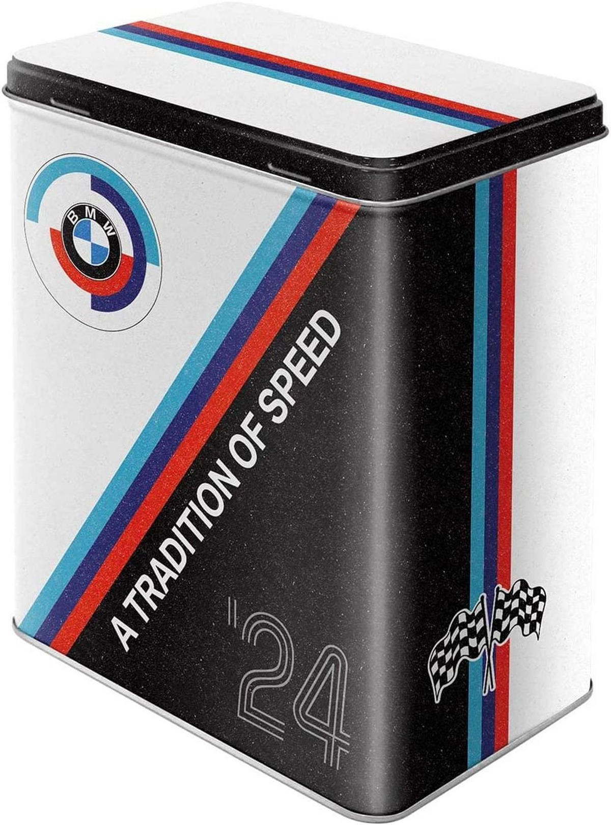 VORRATSDOSE L BMW Motorsport Tradition Of Speed - Multicolor, Metall (14/20/10cm) - Nostalgic-Art