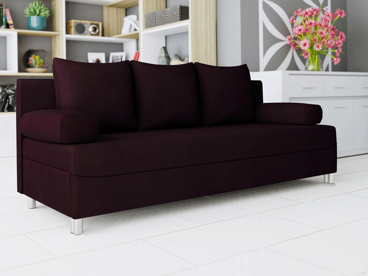 SCHLAFSOFA Dover - Chromfarben/Violett, Holz/Kunststoff (192/86/80cm) - MIRJAN24