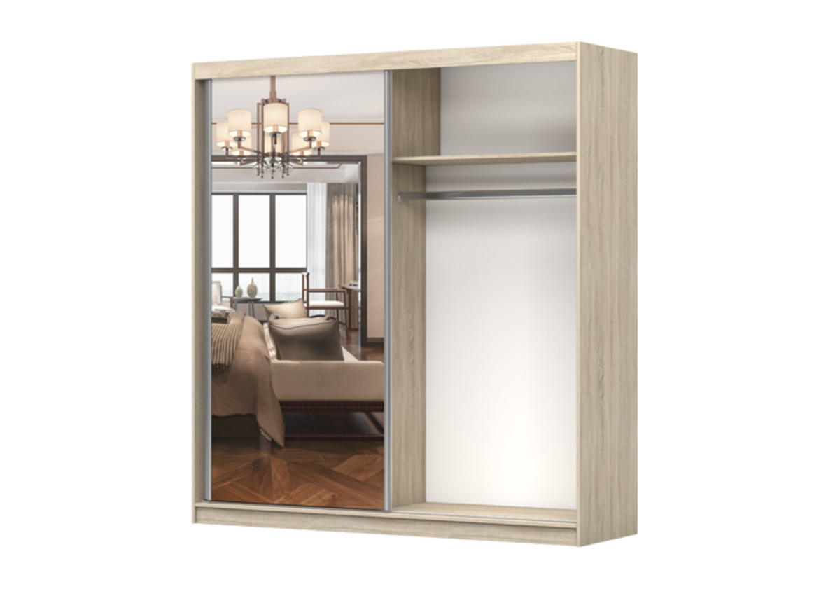 SCHIEBETÜRENSCHRANK - Schrank BEN 42 Sonoma - Sonoma Eiche, Holzwerkstoff (203/218/61cm) - Möblo