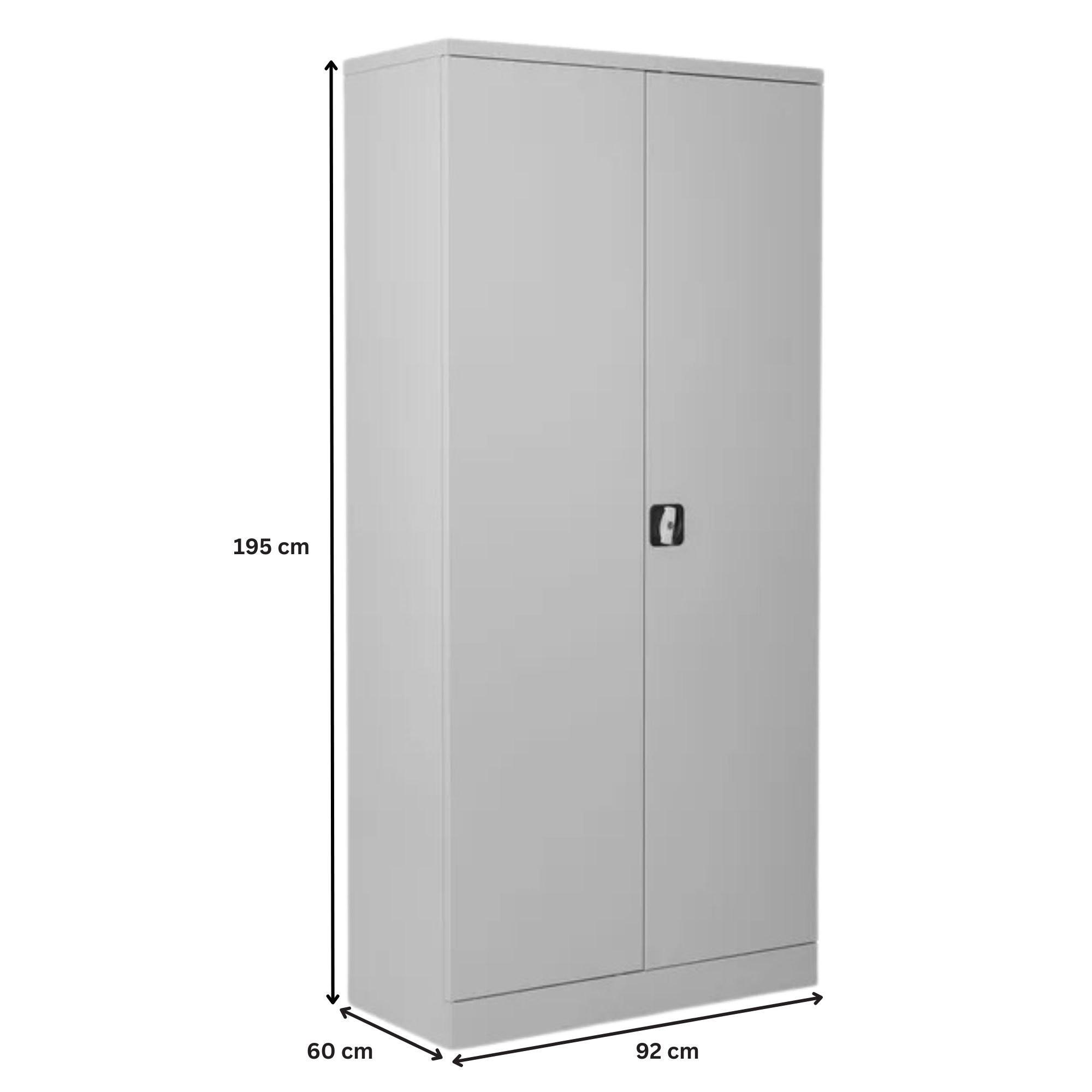 STAHLSCHRANK Bee mit 9 verzinkten Fachböden 195x92x60 cm Korpusfarbe Lichtgrau Frontfarbe Lichtgrau - Hellgrau, Metall (92/195/60cm)