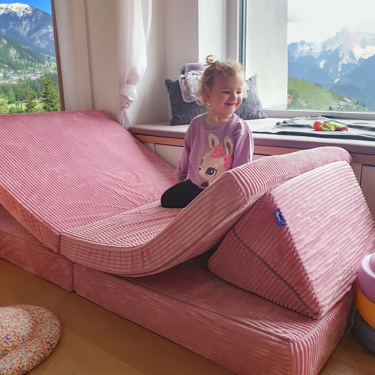 SPIELSOFA pink – XXL-Sofa für Kinder - Pink, Textil (1680/560/840cm) - Bruni