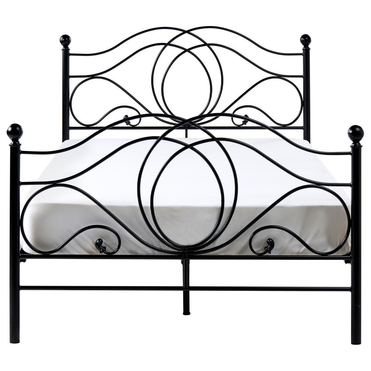 BETT mit Lattenrost 120/200 cm Schwarz Lyra - Schwarz, Metall (120/200cm) - Beliani