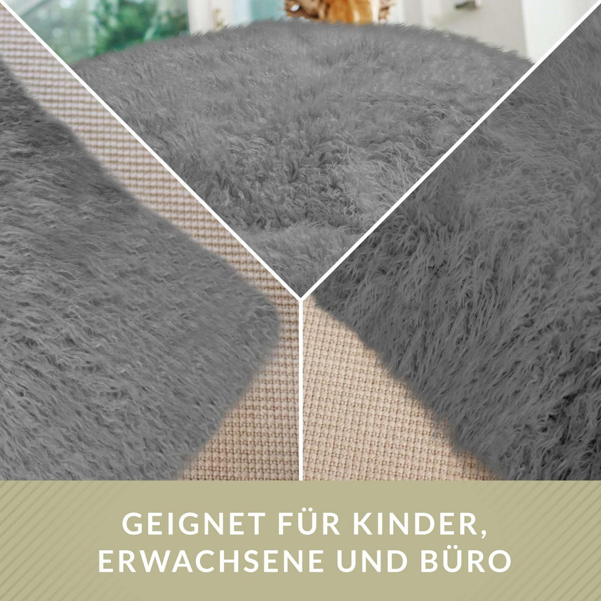 FELL RIESEN SITZSACK Square 140x180cm - Grau, Textil (140/25/180cm) - Green Bean