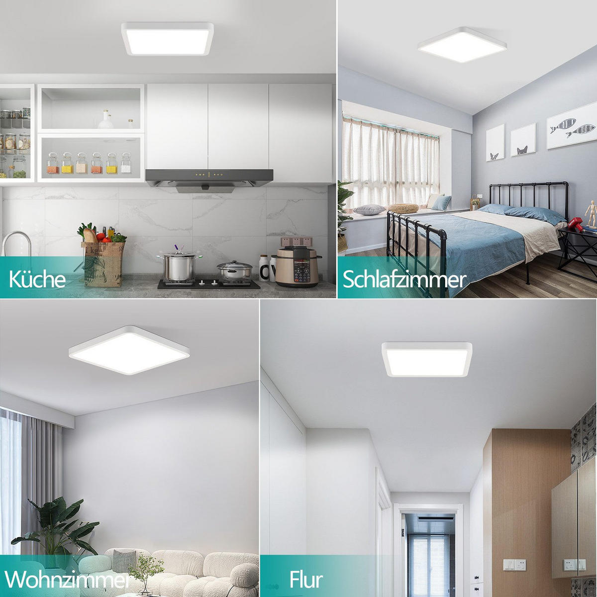 LED-DECKENLEUCHTE Macmillan 23/23/2.4cm - Weiß, Kunststoff (23/23/2.4cm) - Nettlife