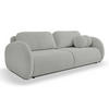 SOFA LOOP Schlaffunktion & Bettkasten PUR-Schaum Schwarze Kunststofffüße skandinavischer Stil lose Rückenkissen freistehend 234x112x86 cm Grey - Grau, Holz/Textil (234/86/112cm) - DomoHome