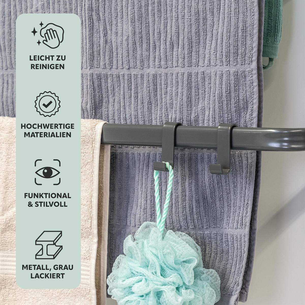 TÜR-HÄNGEREGAL, grau, Metall - Grau, Metall (65/86/17cm) - bremermann