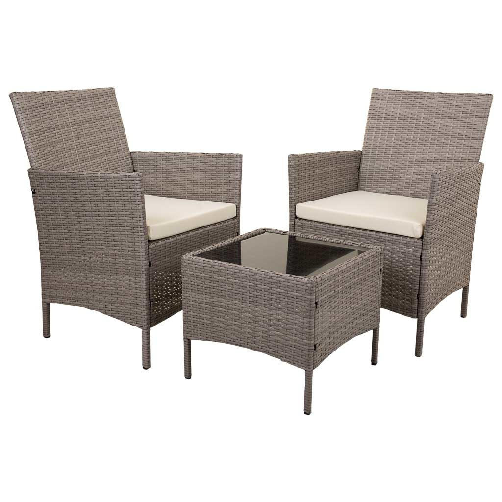 GARTENLOUNGE, 3er-Set - Grau, Naturmaterialien - Wanderlust