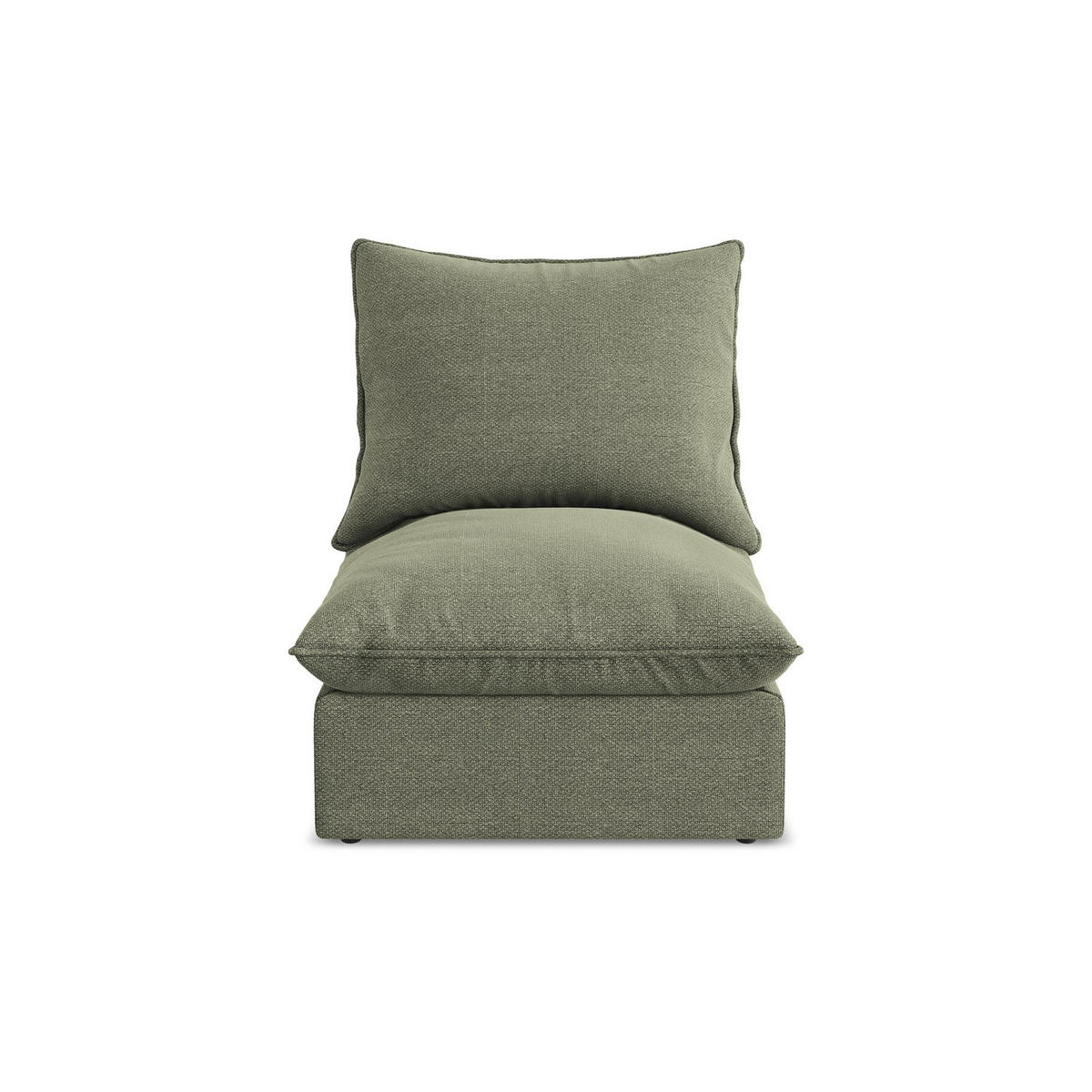 SOFAELEMENT Bouclé Stoff Grün - Schwarz/Olivgrün, Holzwerkstoff/Kunststoff (75/77/90cm) - LaMiaSofa