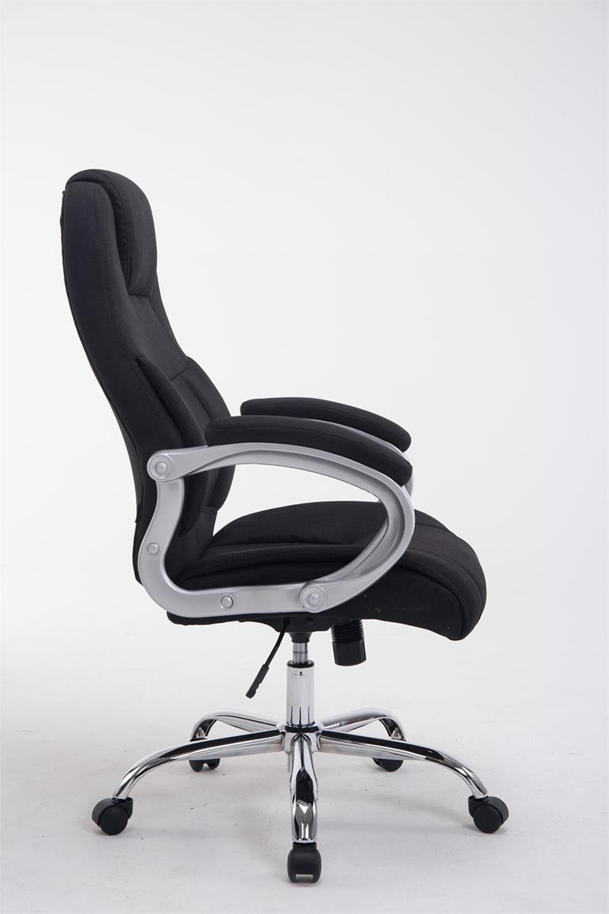 BÜROSTUHL SYDNEY Stoff 113x66x70 Schwarz Stoff Metall - Schwarz, Textil/Metall (66/113/70cm) - DELUKE