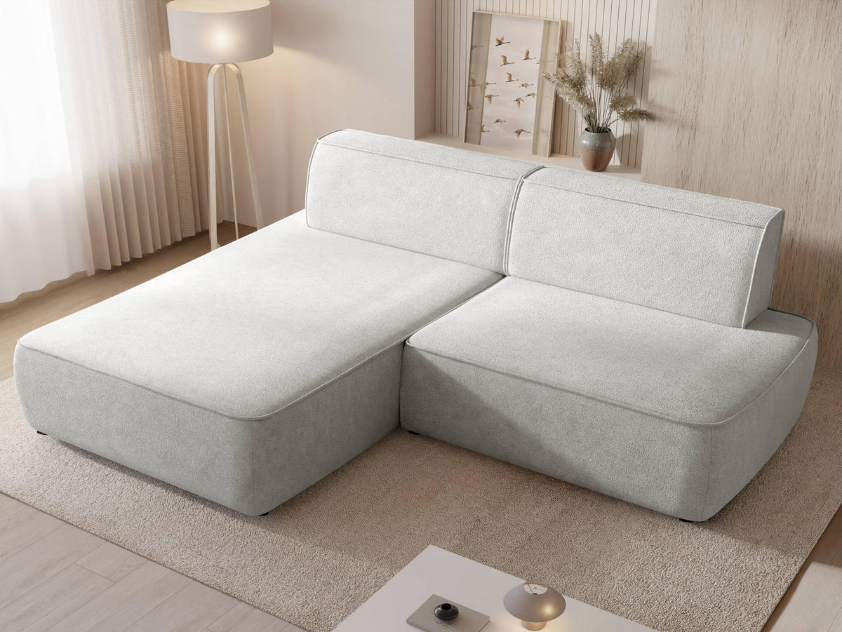 ECKSOFA Zuno, Seite: Links - Hellgrau/Schwarz, Holz/Kunststoff (254/162cm) - MIRJAN24