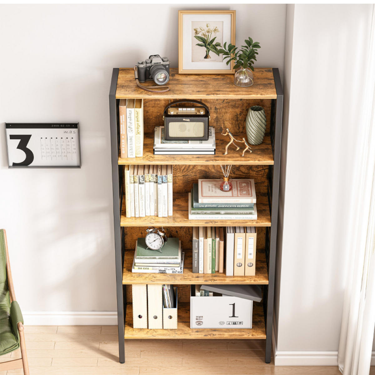 BÜCHERREGAL, braun 74/30/155 cm - Braun, Holzwerkstoff (74/155/30cm) - Rebiko