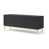 TV-LOWBOARD SCHWARZ - Goldfarben/Schwarz, Holzwerkstoff (150/58/42cm) - FURNLUX