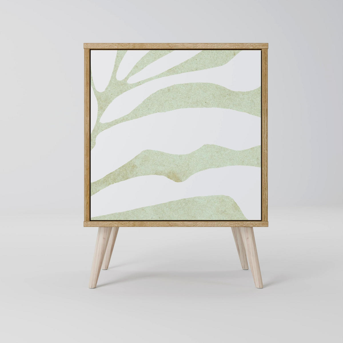 SIDEBOARD BOTANICAL SPARK, Grau, 57,5x42x57,5 cm, Ohne Füße - Multicolor/Grau, Holzwerkstoff (57.5/57.5/42cm) - SpaceRebels