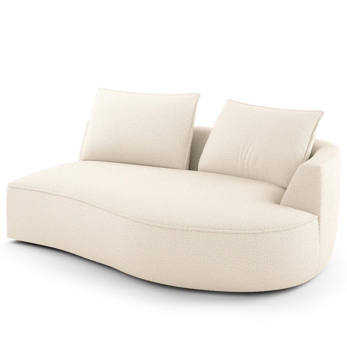 OTTOMANE - modular - Creme/Schwarz, Kunststoff/Textil (196/82/146cm) - home24