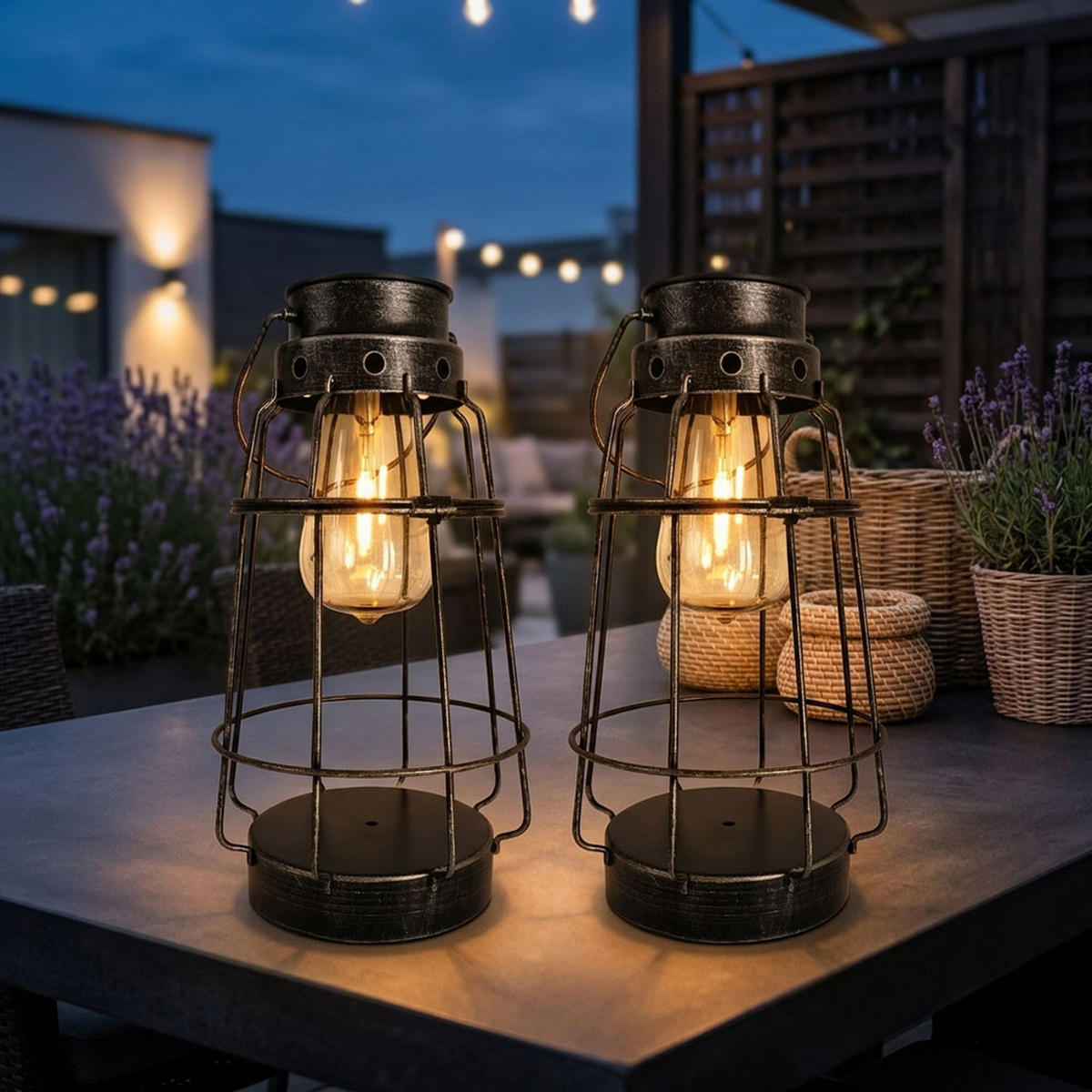 LED Außenleuchte Metall Silber 2er Set - Silberfarben, Metall (16/16/27cm) - Nowa