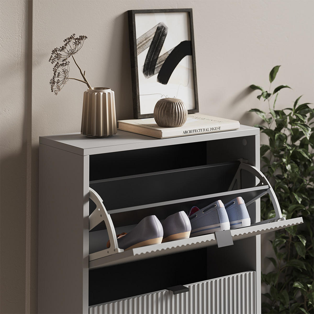 BOTNÍK NA BOTY Eliza Šedá - šedá, kompozitní dřevo (60/130/24cm) - Vicco