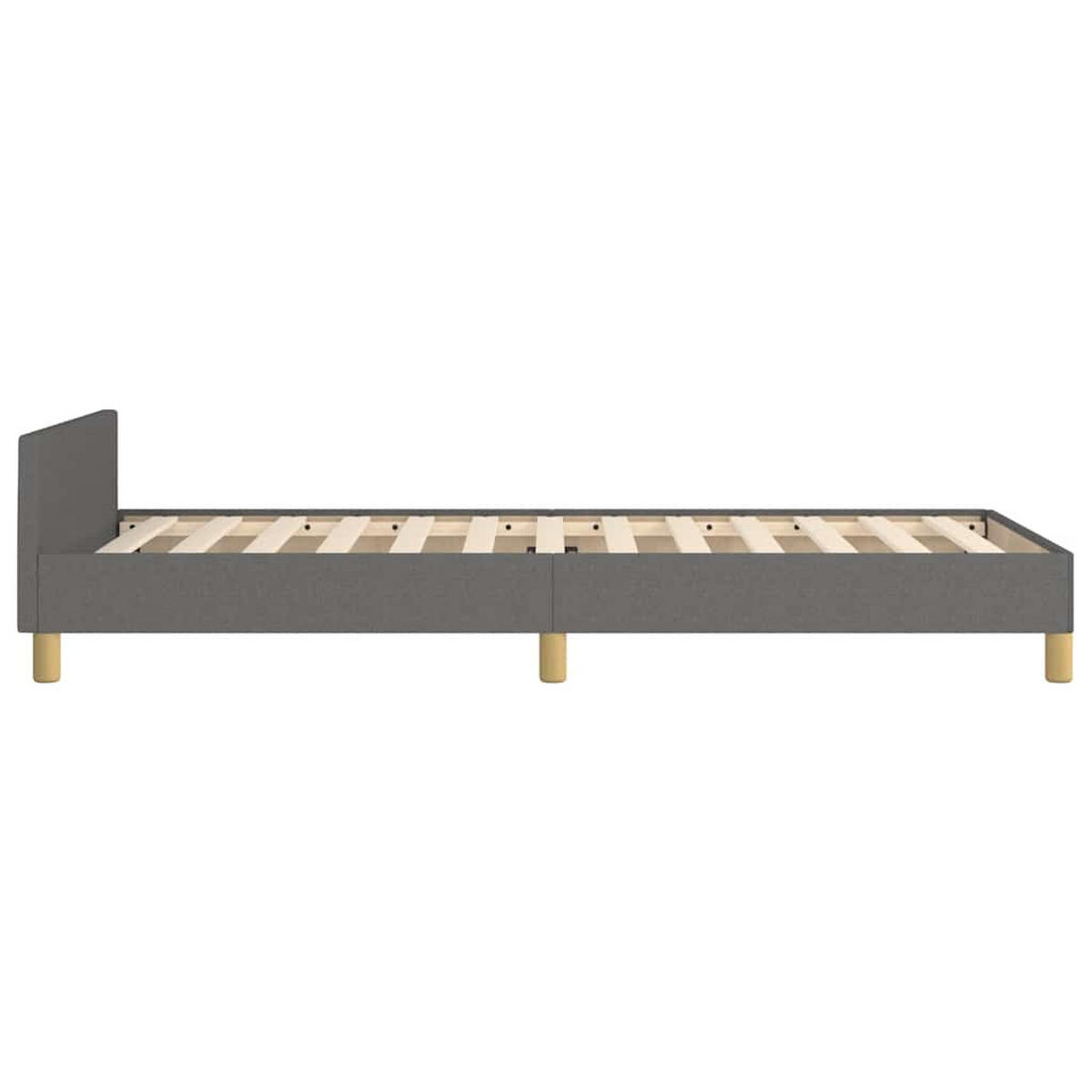 BETTGESTELL Ohne Matratze Dunkelgrau 100/200 Cm Stoff - Grau, Textil (100/200cm) - vidaXL
