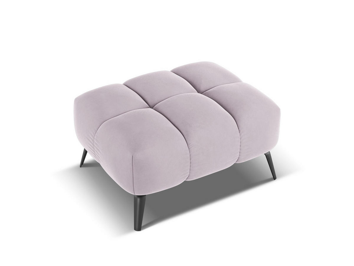 POUF Samt Stoff Violett - Lila/Flieder, Textil/Metall (78/41/60cm) - Makamii
