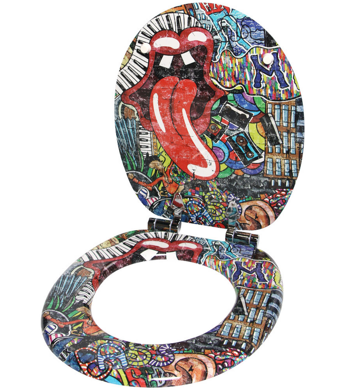 WC-SITZ Graffiti - Rot, Holzwerkstoff (38/6/47cm) - Sanilo