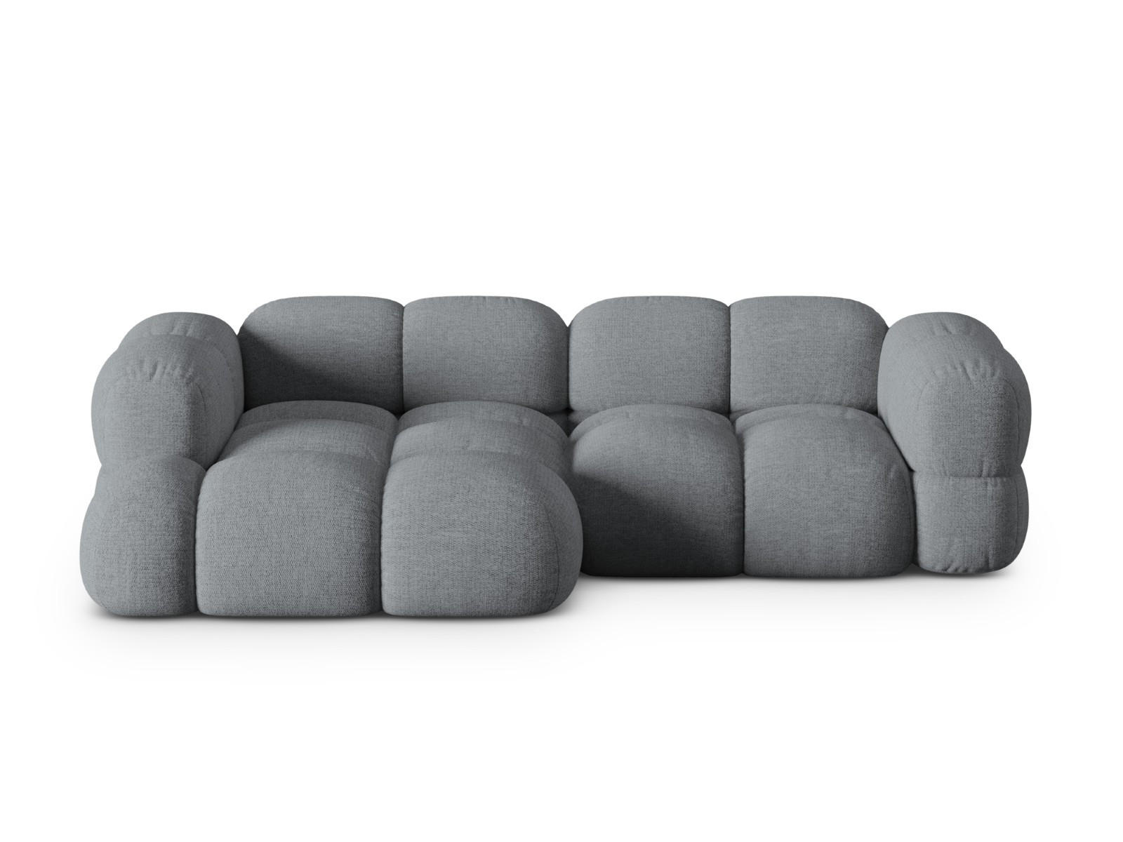 ECKSOFA links Loretto aus strukturiertem Stoff grau 3 Sitzplätze - Grau, Textil (147/250cm) - Cosmopolitan Design