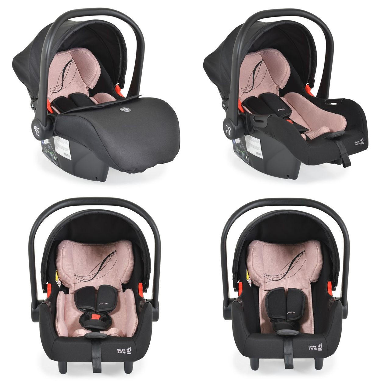 BABYSCHALE i-Size Multi (40 - 87cm) rosa Gruppe 0+ Fußabdeckung Kopfstütze Gurt - Rosa, Kunststoff (33/73/42cm) - Moni