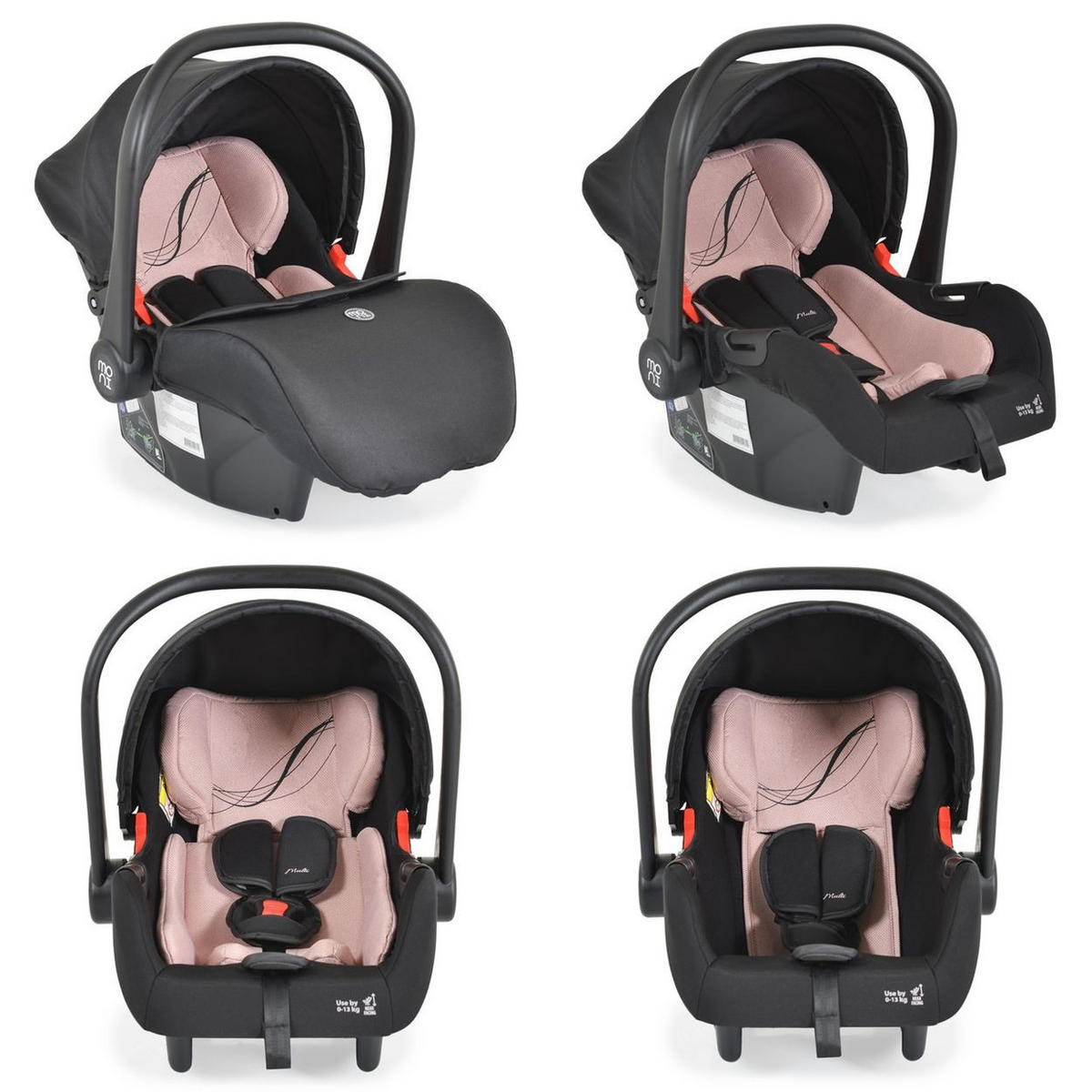 BABYSCHALE i-Size Multi (40 - 87cm) rosa Gruppe 0+ Fußabdeckung Kopfstütze Gurt - Rosa, Kunststoff (33/73/42cm) - Moni