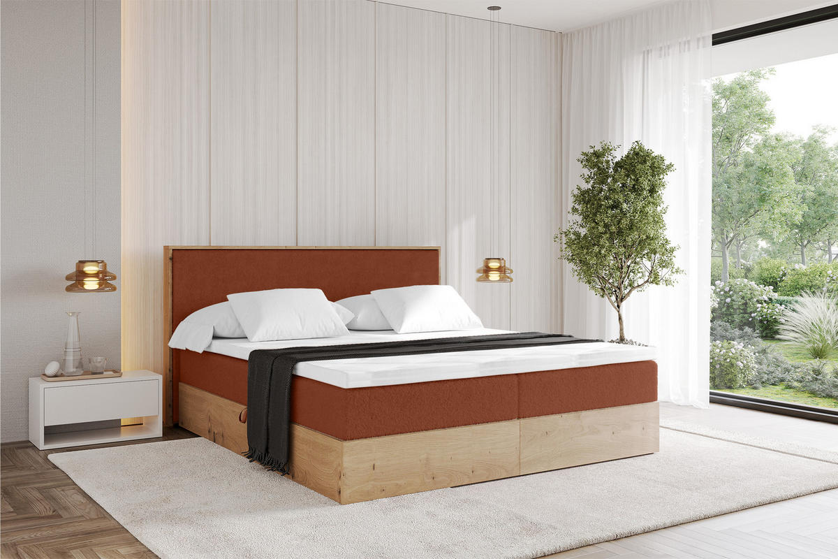 BOXBETT LOLLI9 - 140x200 - H4 Rot - Rot, Holzwerkstoff (140/200cm) - ALTDECOR