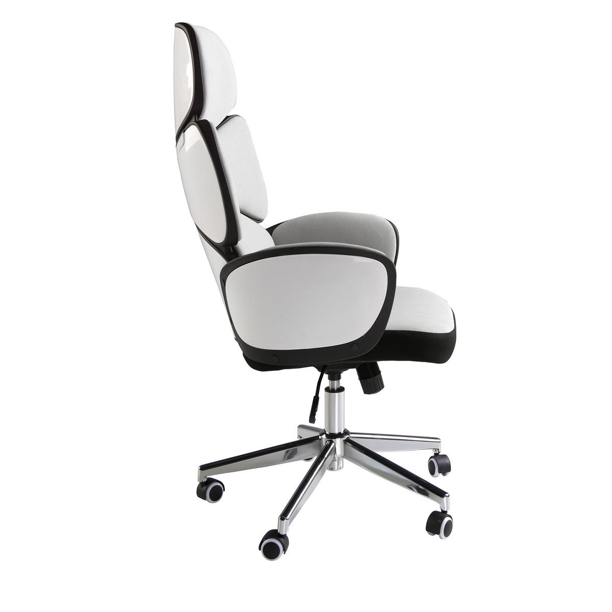 CHEFSESSEL Grau Weiß Stahl 64/69/118 cm - Edelstahlfarben/Weiß, Textil (64/118/69cm) - ANGEL CERDA