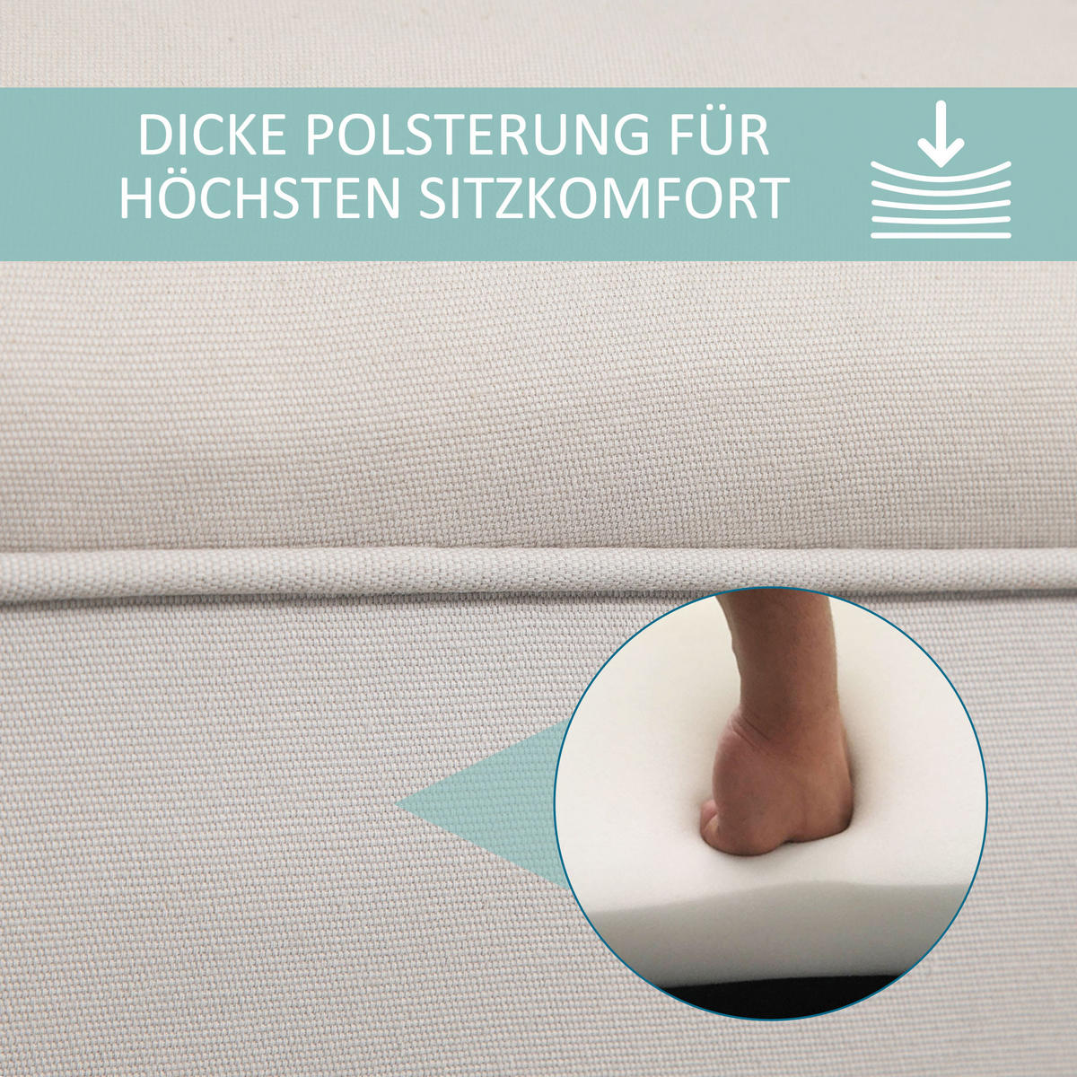 SITZBANK für Schlafzimmer Flurbank Polsterbank MDF Schaumstoff Grauweiß - Grau, Kunststoff (36/51/102cm) - HOMCOM