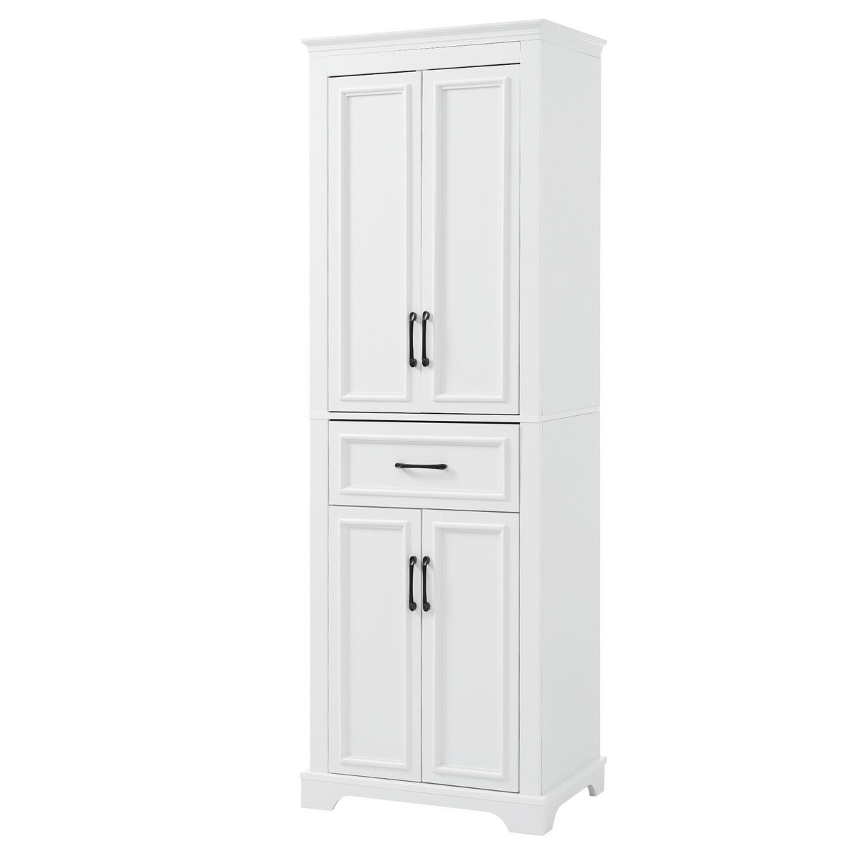 BADEZIMMERSCHRANK mit Stauraum 60 x 40 x 180 cm Weiß - Weiß, Holzwerkstoff (38/180/57cm) - Beauniv