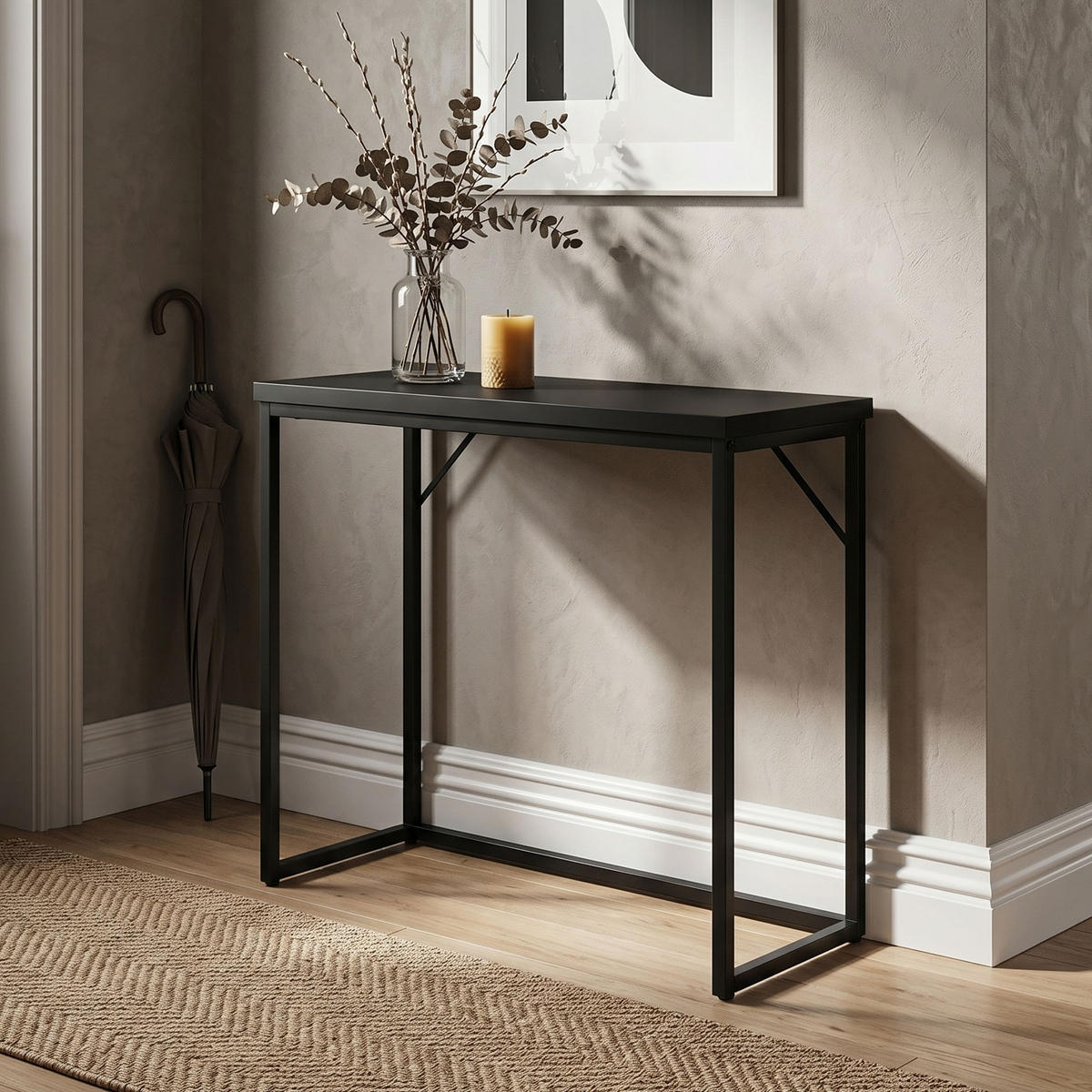 KONSOLENTISCH ORIGO 90 cm Schwarz - Schwarz, Holzwerkstoff (35/90/75cm) - Akord