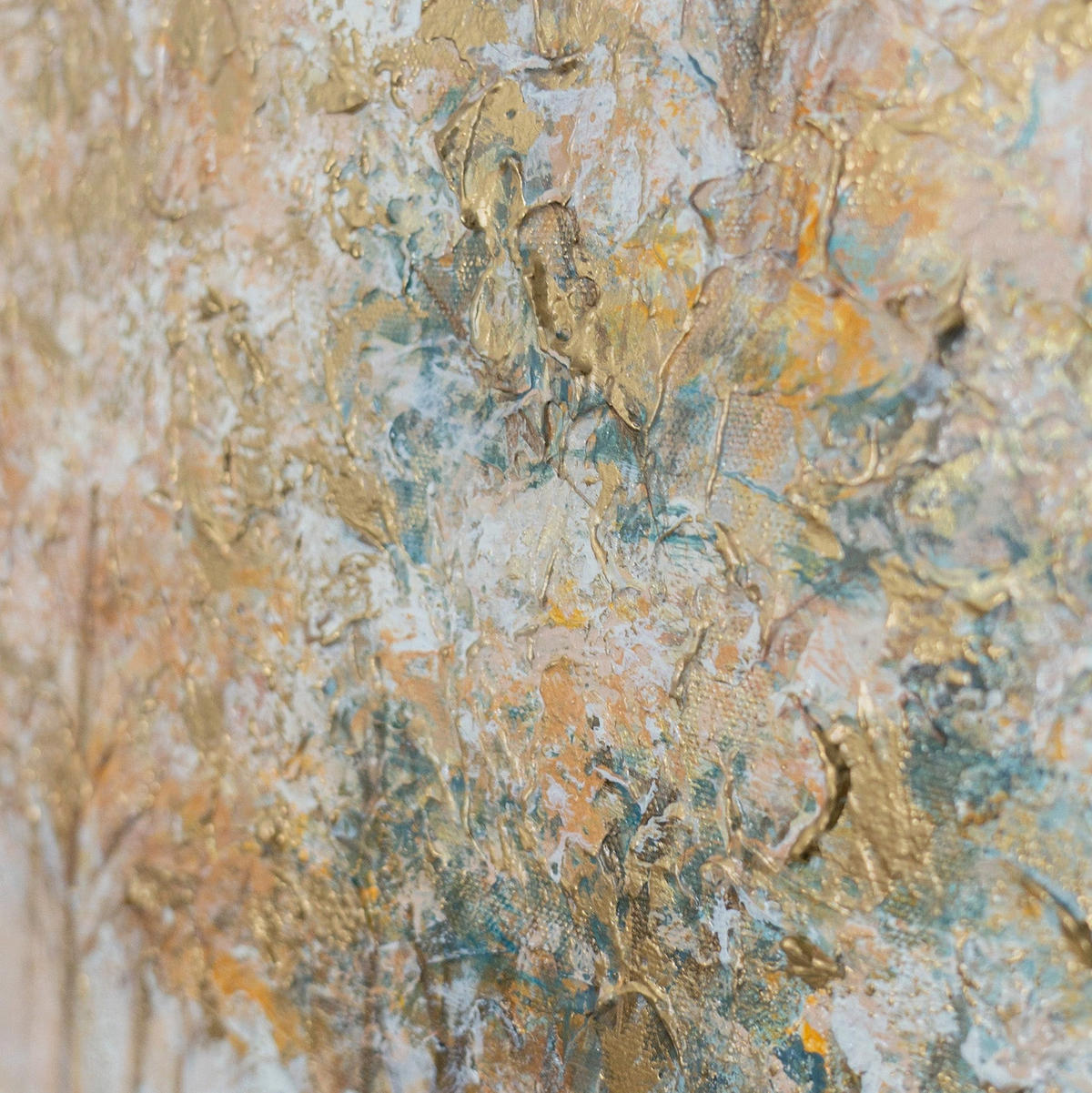 GEMÄLDE Herbstlicher Hain Schattenfugenrahmen Beige 70x50 cm - Beige, Holz (70/50cm) - YS-art gallery