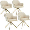 DREHSTUHL 4er Set Lona 56 x 59 x 81 cm créme/gold - Goldfarben/Creme, Textil (56/81/59cm) - tectake