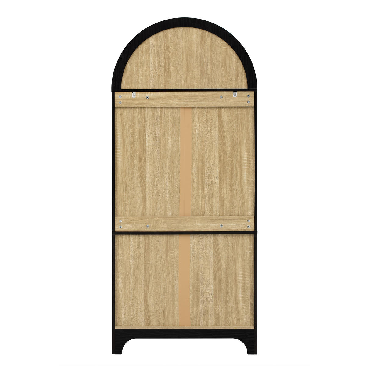 HIGHBOARD mit Riffelglas & Schubladen 180cm - Schwarz, Holzwerkstoff (76/180/40cm) - Urban Meuble