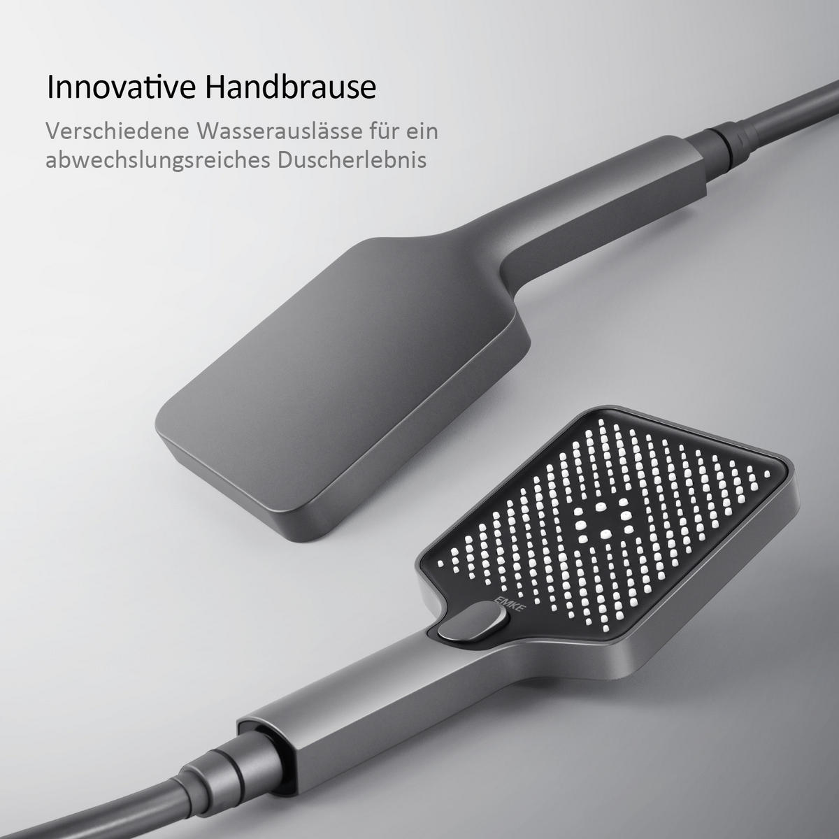 ÜBERKOPFBRAUSESET mit Armatur Thermostat und Ablage Anthrazit - Anthrazit, Metall (36/106.6/48.7cm) - EMKE