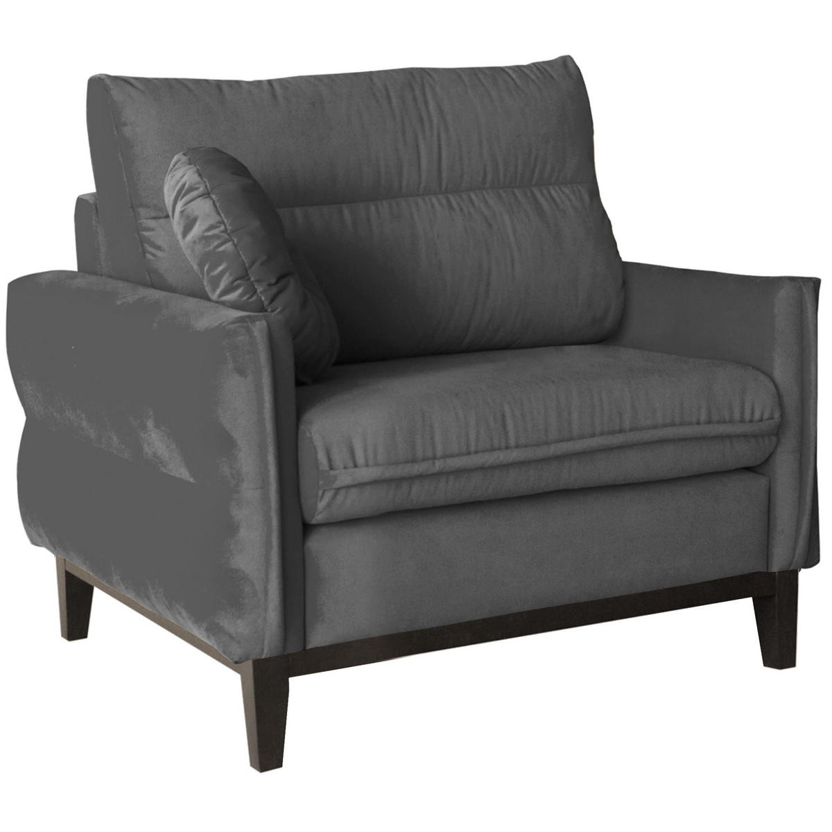 SITZGARNITUR Belweder, zwei Sofas+Sessel, Grau, Velours - Wengefarben/Grau, Holz/Textil (268/95/94cm) - Beautysofa