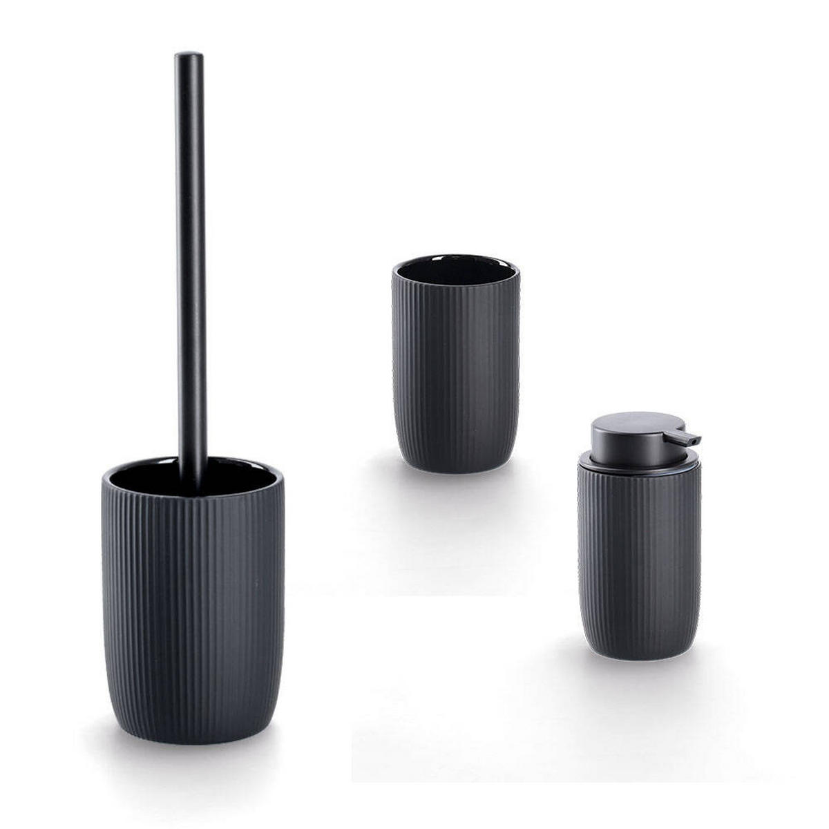 SEIFENSPENDER Keramik Ø 7,7 cm - Schwarz, Keramik (7.7/14.4/7.7cm)