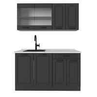 JEDNOTKOVÁ KUCHYNĚ R-Line Antracitový venkovský dům/antracit - antracitová, kompozitní dřevo (140/81.6/60cm) - Vicco