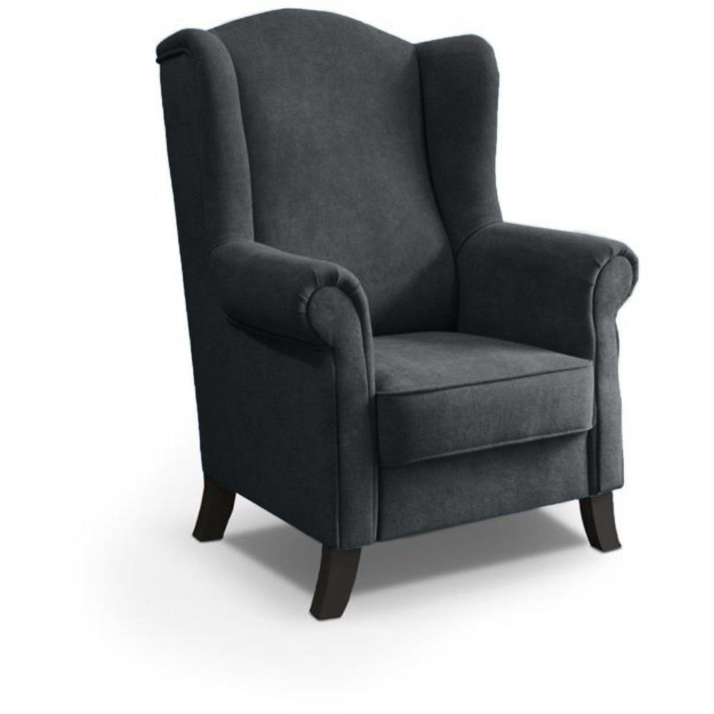OHRENSESSEL Leonardo graphit - Graphitfarben, Holz/Textil (88/118/86cm) - Beautysofa