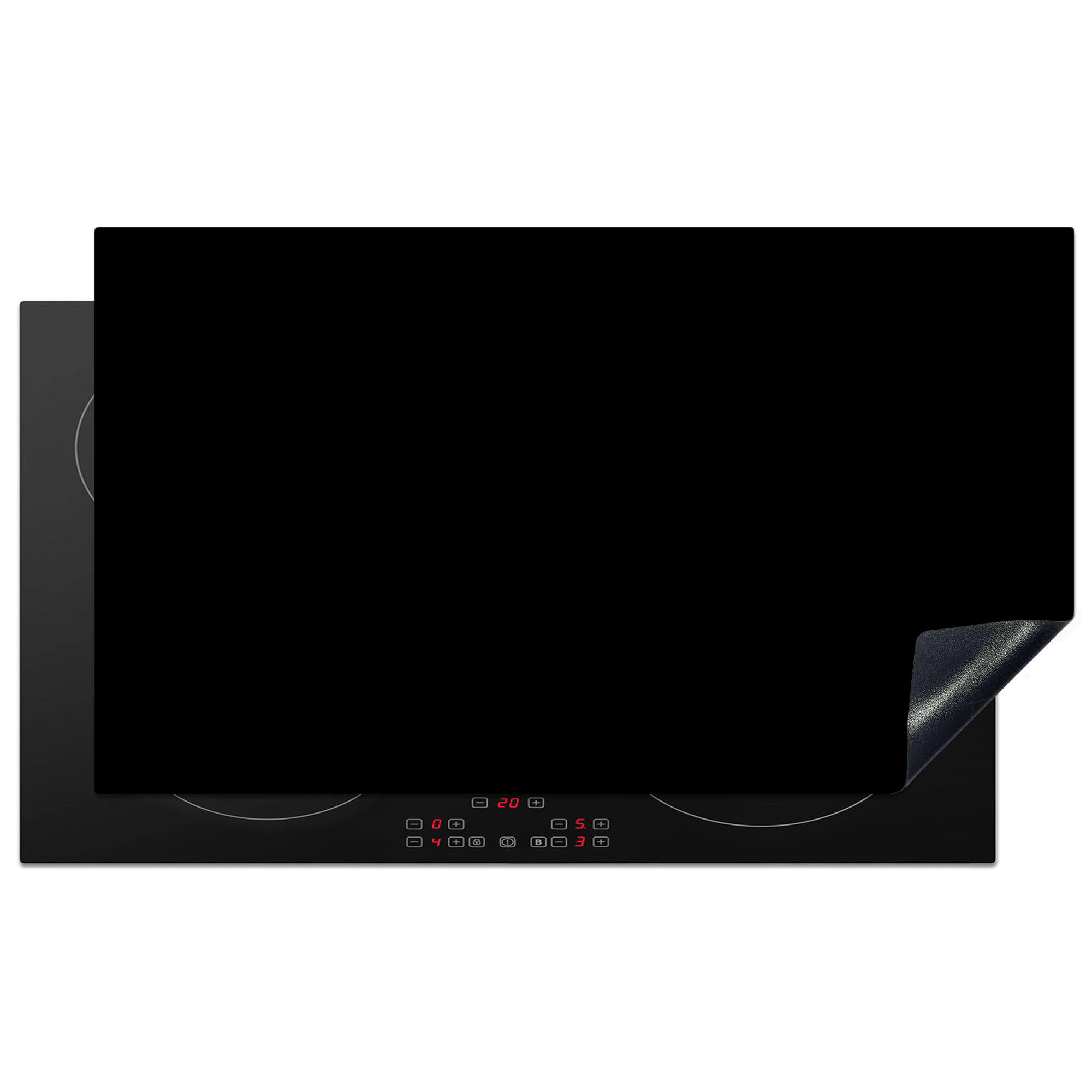 HERDABDECKPLATTE Schwarz - Einfarbig 90x52 cm - Schwarz, Kunststoff (90/0.2/52cm) - MuchoWow