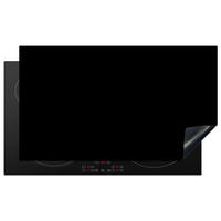 HERDABDECKPLATTE Schwarz - Einfarbig 90x52 cm - Schwarz, Kunststoff (90/0.2/52cm) - MuchoWow