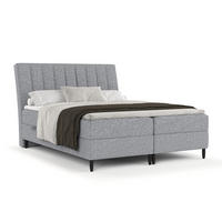 BOXBETT Merton Grau 180/200 cm - Schwarz/Grau, Holz/Holzwerkstoff (180/200cm) - Maison de Reve