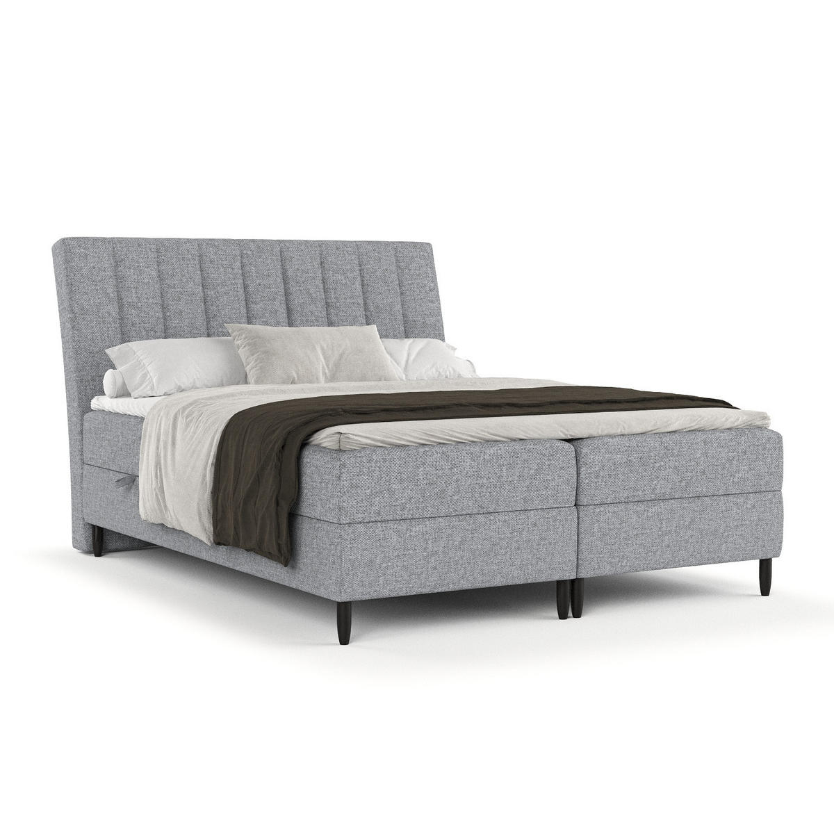 BOXBETT Merton Grau 180/200 cm - Schwarz/Grau, Holz/Holzwerkstoff (180/200cm) - Maison de Reve