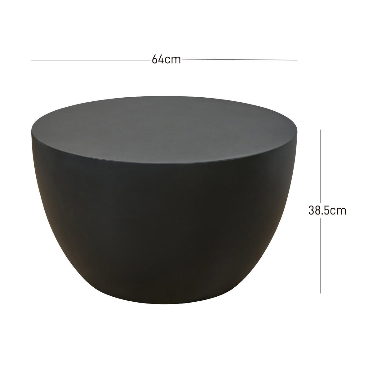 COUCHTISCH Rund Schwarz 64 x 64 x 38 cm - Schwarz, Metall (64/64/38.5cm) - Nordlys