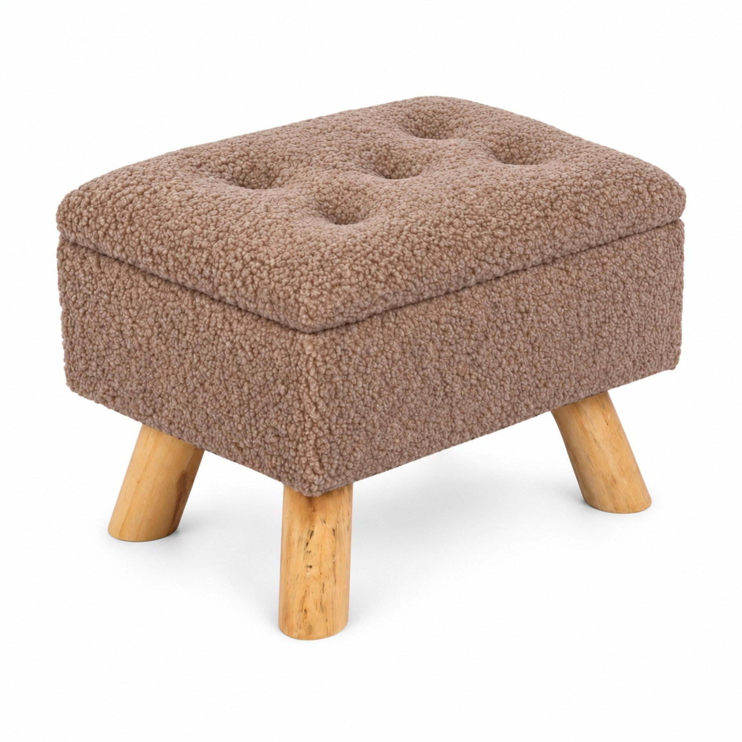HOCKER Braun mit Stauraum - Braun, Holz/Holzwerkstoff (38/28/28cm) - Relaxdays