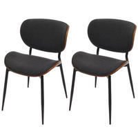 ESSZIMMERSTUHL Walnuss Dekor, Dunkelgrau - Dunkelgrau/Walnussfarben, Textil (51/80/55cm) - MCW