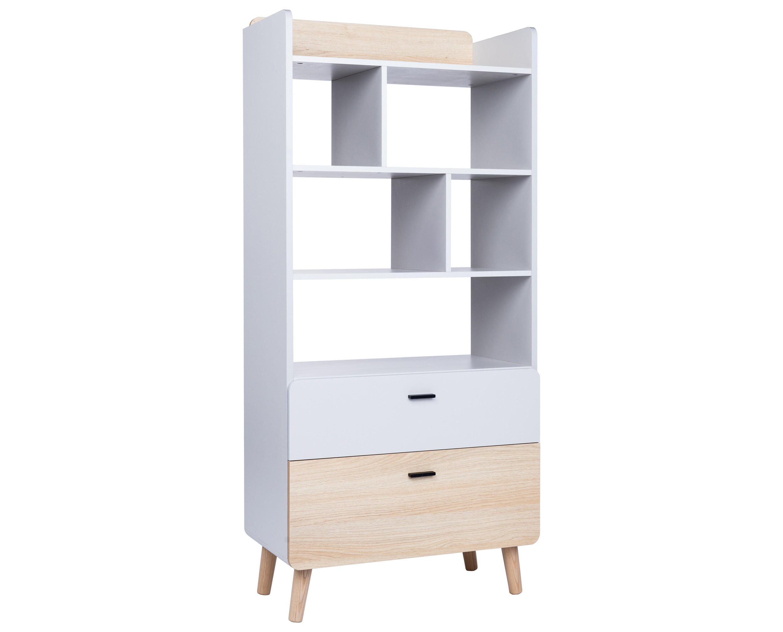 STANDREGAL Lovis - Eichefarben/Hellgrau, Holz/Holzwerkstoff (75/164/42cm) - arthur berndt
