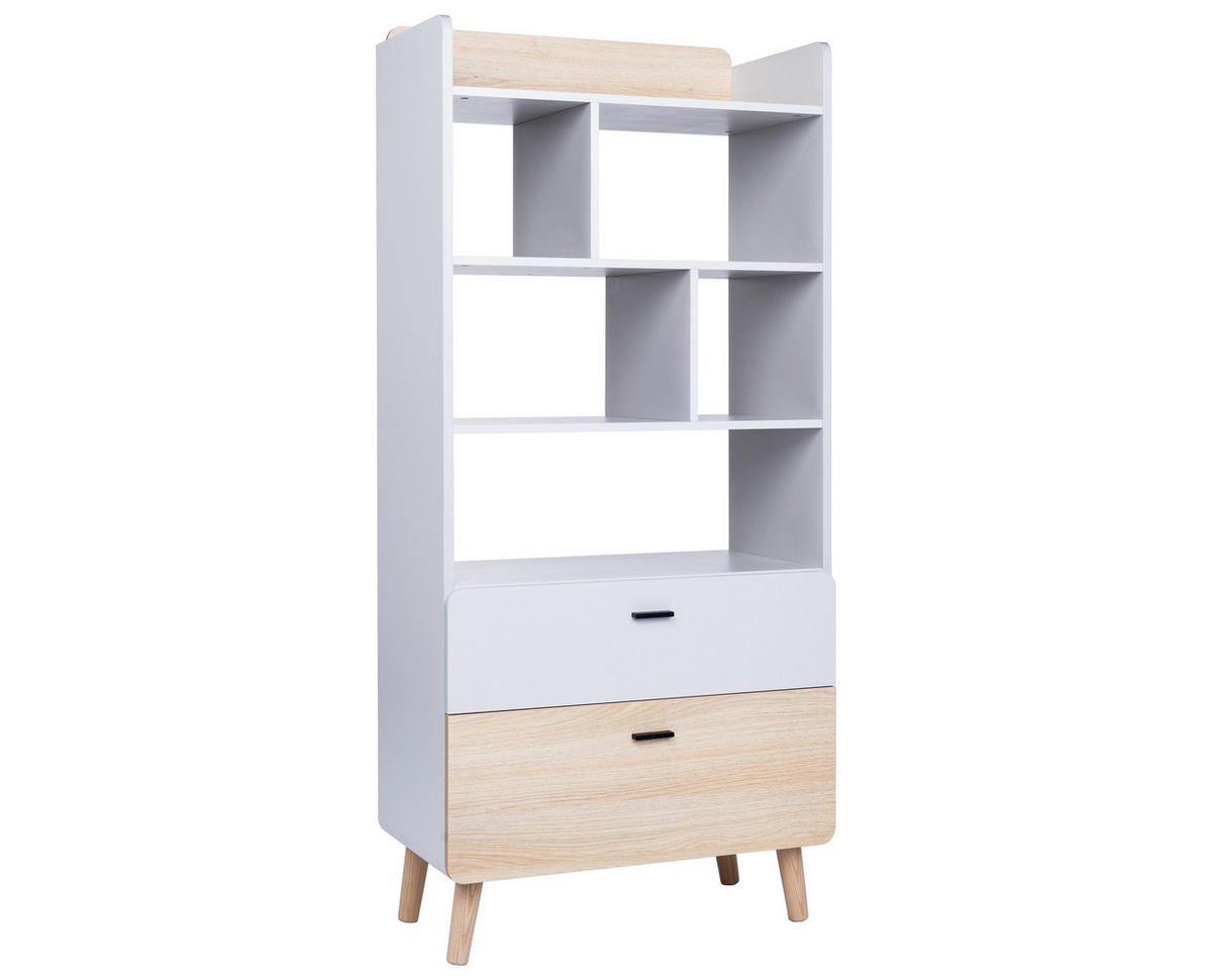 STANDREGAL Lovis - Eichefarben/Hellgrau, Holz/Holzwerkstoff (75/164/42cm) - arthur berndt
