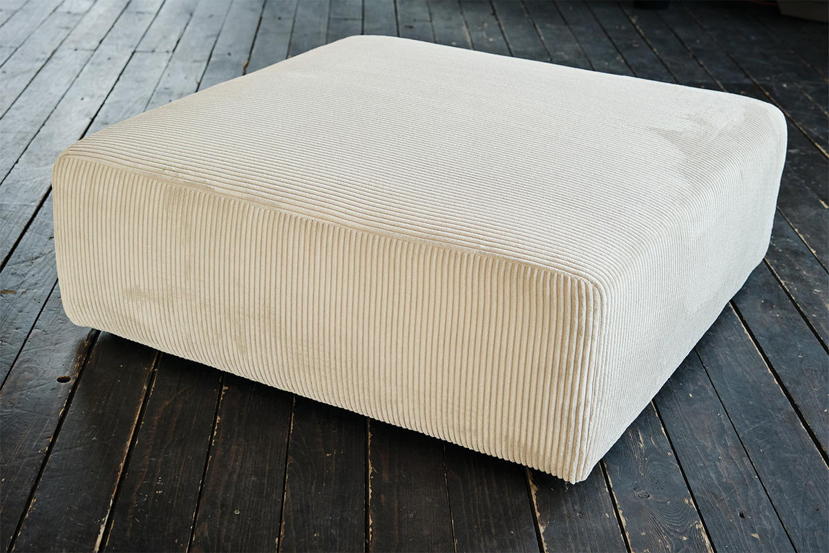 SITZELEMENT MODULSOFA WIOLO SOFT Cremeweiß Cord - Creme/Schwarz, Kunststoff/Textil (111/43/111cm) - KAWOLA